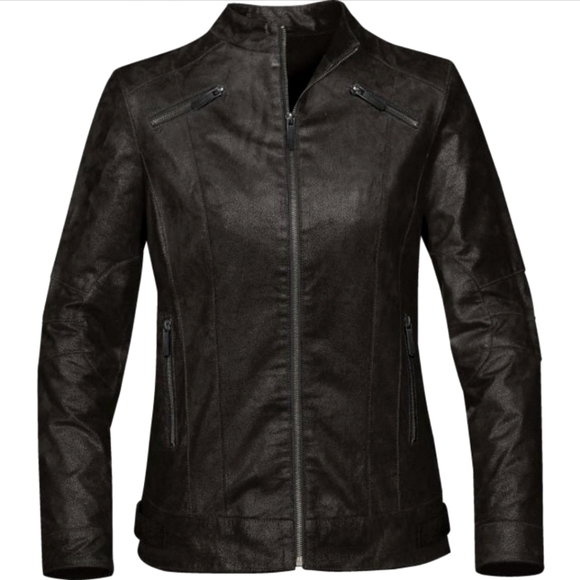 Stormtech Rogue Black Distressed Leather Moto Motorcycle Racing Racer Jacket Md - Picture 1 of 11